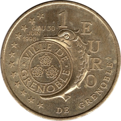 France - Euro des Villes - 1 euro Stendhal (1998) - www.cnumis.com