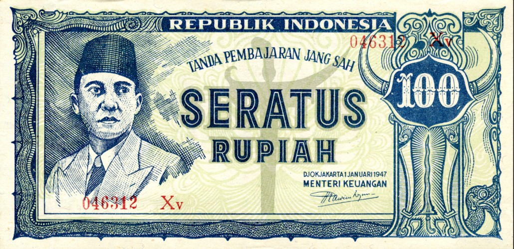 Indonesia - 100 rupiah Sukarno - Issue 1945 (1947) - www.cnumis.com